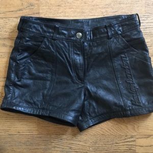 Harley Davidson Leather Pants / Zip off shorts
